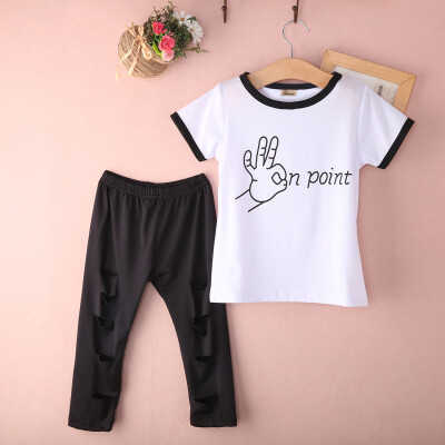 

Child Summer Clothing t-shirt casual Leggings Pants 2 pieces. Clothing Clothing