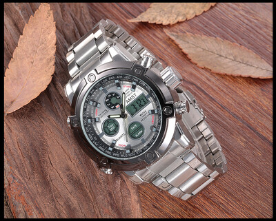 

Top Brand Luxury Dual Display Steel Mens Watches Waterproof LED Digital Military Army Men Sports Watch Relogio Masculino