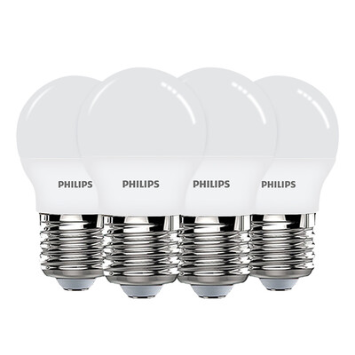 

Philips (PHILIPS) Светодиодный ламповый пузырь 2.5W E27 большой винт в горловине 3000k желтый свет четыре упаковки