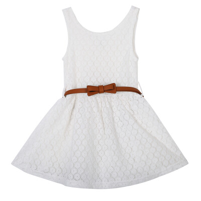 

Baby Girls Princess Lace Hollow Out Summer Dress Clothes Kids Sleeveless Dresses