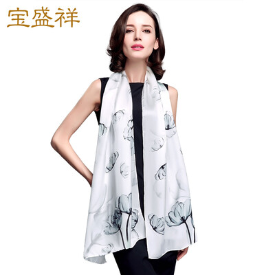 

Baoshengxiang silk scarves female scarves silk silk satin long towels shawls spring&autumn scarf green makeup s9517