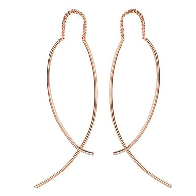 

Yoursfs Threader Earrings, 18K White / Gold Plated Women Jewelry, Fashion Cocktail Dangle Earrings, Уникальная кривая Тонкая твист Shaped Drop