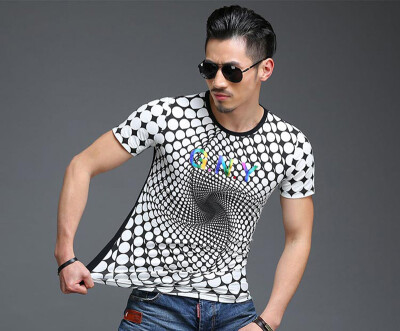 

SHUYI New Men Alternative Bbstract Printing Men Fashion Tide Male Casual Large Size Men Short Sleeve T shirt