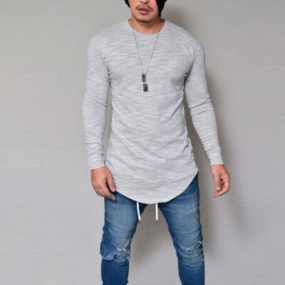 

New Men Casual T Shirt Cotton Long Sleeve O-Neck Silm Fit T-shirt Mens Fashion Solid Color Tshirt Mens Clothing S-3XL