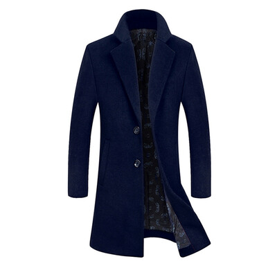 

2017 autumn and winter new woolen coat young man thickening long men's woolen jacket men's woolen coat coat
