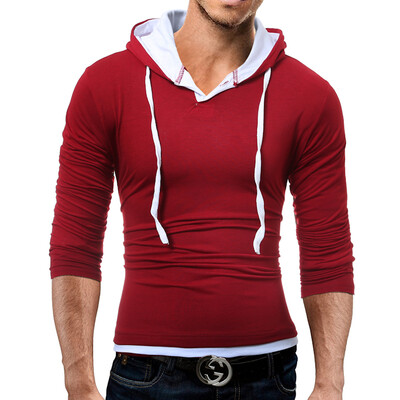 

Male 2017 Brand Long Sleeve Soild Color Cotton T Shirt V-Neck Slim Men T-Shirt Tops Fashion Mens Tee Shirt T Shirts 3XL