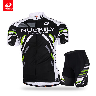 

Nuckily summer short sleeve jersey with short black block design cycling set for men MA004MB004