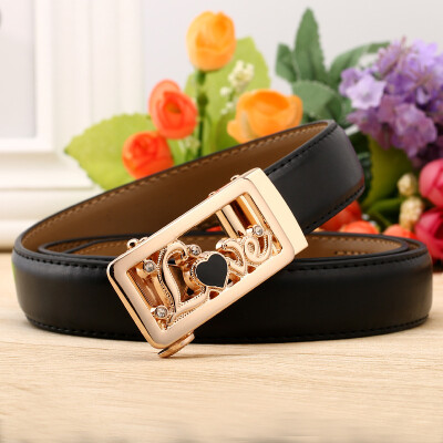 

2017 fashion new ladies leather belt casual wild double-sided two-layer leather automatic buckle ladies belt colorful design