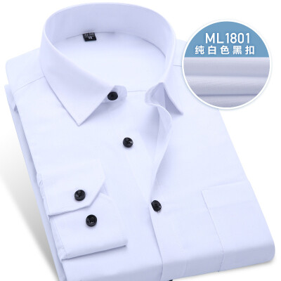 

Business Men Long Sleeve Shirt Spring Autumn Solid Color Silm Fit