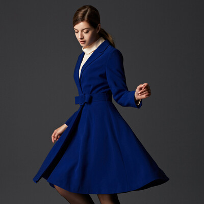 

Rebecca Marc Rebecca fashion in the long coat coat female 55020A sapphire blue