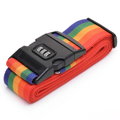

Gagarin Colorful cross strap suitcases strap suitcase luggage tied with code lock strap strap colorful strap rainbow