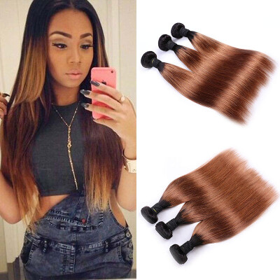 

Brazilian Hair Weave Bundles Ombre Brazilian Hair Straight 3 Bundles 7A Unprocessed Virgin Hair Ombre Human Hair 1B/30