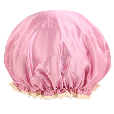 

UPLUS double thickening multi-functional satin waterproof shower cap cherry powder (shampoo cap oil cap shower cap waterproof hair set kitchen fume hood