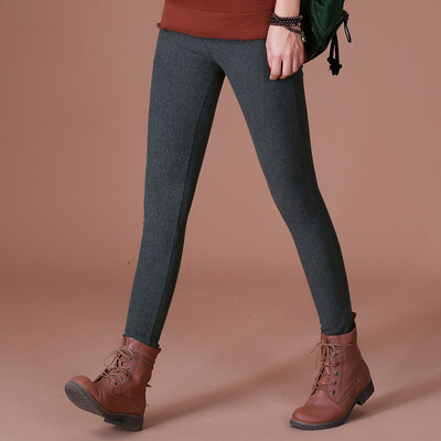 

City plus CITYPLUS 2017 autumn&winter new women&39s literature&art wild wear elastic Slim warm feet pants plus velvet thick leggings CWKX179257 dark gray L