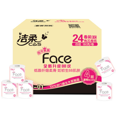 

Cleanser (C & ) Roll Paper Face Thicker 4 Layer 180g Toilet Paper * 24 Rolls (FCL Sales Face Series Fine Silky Baby Available