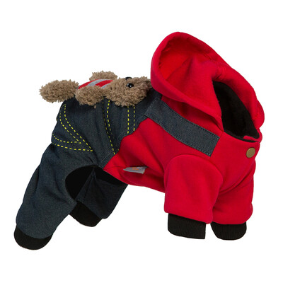 

MrBear pet dog clothes dog bear pattern four feet clothes - red 2nd Teddy clothes autumn&winter clothes puppy pet VIP four-legged clothes
