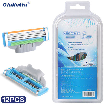 

Giulietta Razor Blade 12 pcs / Lot High Quality Shaving Razor For Men Stainless Steel Material Standard 3 Layer GF1233
