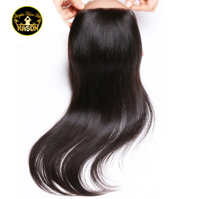 

Kason Brazilian Straight Hair Closure 4x4 Natural Color Human Virgin Hair Closure With Baby Hair Bleached Knots Swiss Lace Free Sh