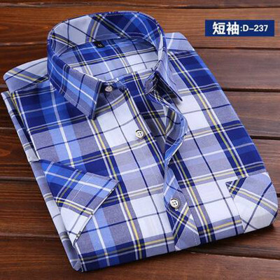 

Men Casual Shirt Fashion Short Sleeve Solid Color Summer Slim