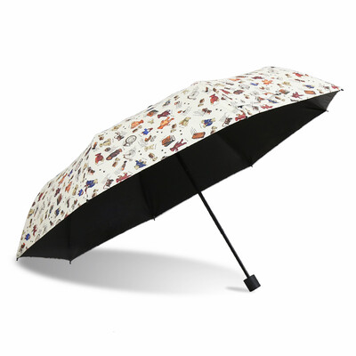 

Cmon Teddy Bear Teddy Bear Teddy Umbrella Parasol Sunscreen Umbrella Small Black Umbrella Folding Umbrella Sun umbrella Female UV Protection Black Glue A1618