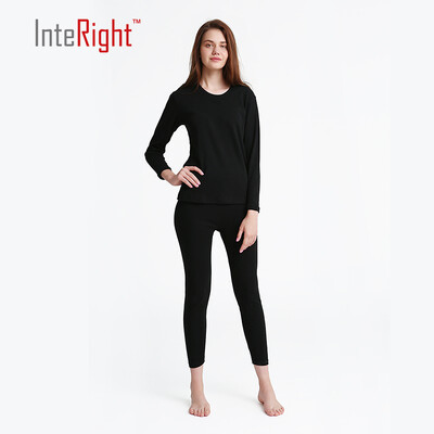 

INTERIGHT Women &39s Cotton Thermal Underwear Black
