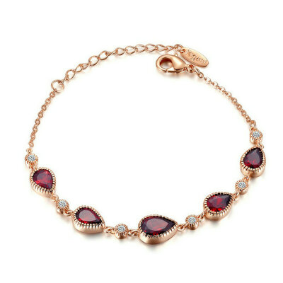 

Yoursfs® 18K Rose Gold Plated Simulated Ruby Pendant Bracelet Use Red Austrian Crystal Fashion Bangle