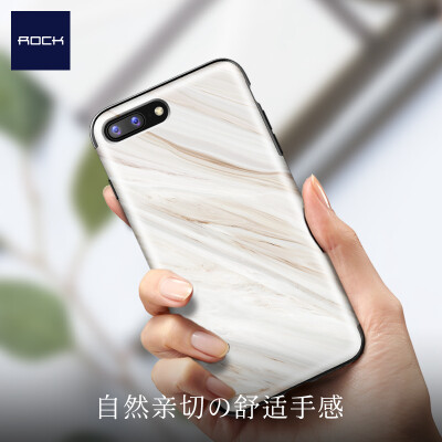 

Locke (ROCK) Apple 7plus / 8plus mobile phone shell iphone7 / 8plus protective cover all-inclusive drop-resistant silicone soft shell element series marble white