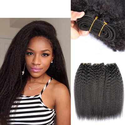 

8A Yaki Straight Brazilian Virgin Hair 3 Bundles Kinky Straight Hair Nice Hair Bundles Top Quality Fast Shipping