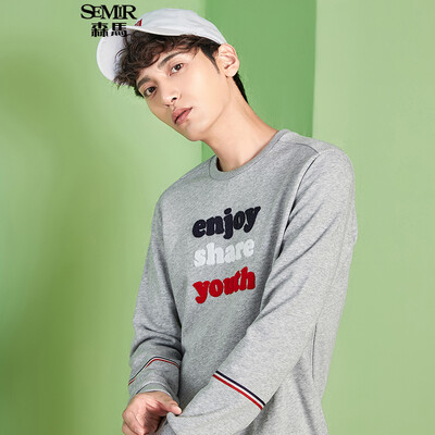 

Semir Sweater Male 2017 Fall Round Collar Long Sleeve Shirt Men's Hand Bowl Korean Style Sweatshirt 19057161207 Medium Flower Gray XXL
