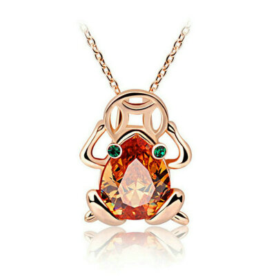 

Yoursfs® 18K Rose Gold Plated Crystal Coin Frog Necklace Use Austrian Crystal Fashion Necklace