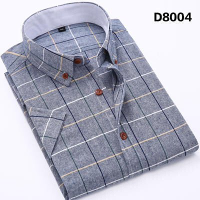 

Business Gentleman Men Casual Short Sleeve Shirt Summer Silm Fit Cotton