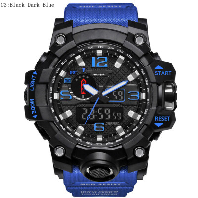 

Fashion Military Sport Watches for Men Male Outdoor Waterproof Dual LED Digital Quartz Wristwatch Time Clock Gift