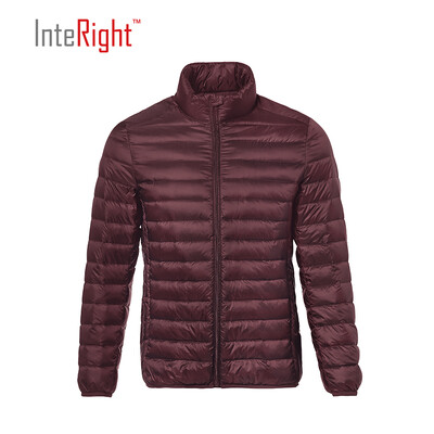 

INTERIGHT 90 white duck down mens stand collar ultra light portable down jacket orange  code