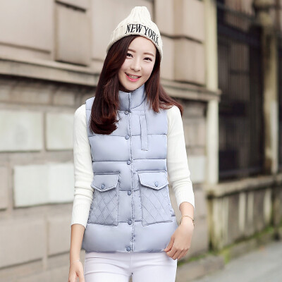 

Autumn and winter new Korean version of the feather cotton horse clip short jacket was thin collar collar Slim cotton vest female