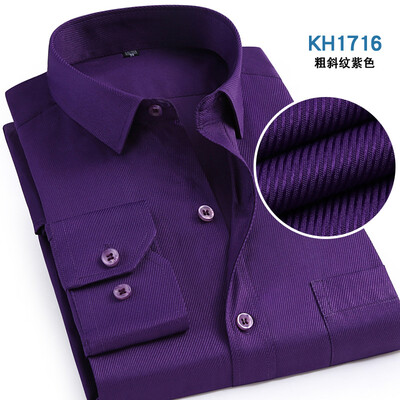 

Business Youth Men Long Sleeve Shirt Spring Autumn Silm Fit Solid Color Fashion