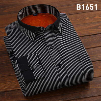 

Business Gentleman Men Long Sleeve Solid Color Shirt Winter Silm Fit Keep Warm Thicker
