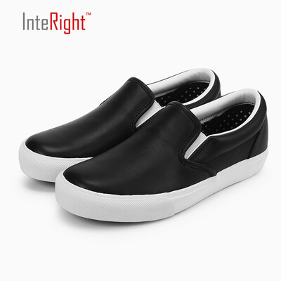 

INTERIGHT Women &39s Simple Wild Cowhide Low - Sleeve Casual Shoes Black