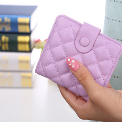 

2017 new short wallet Korean version of the soft side of the embroidery package buckle lady wallet short paragraph multi-card card