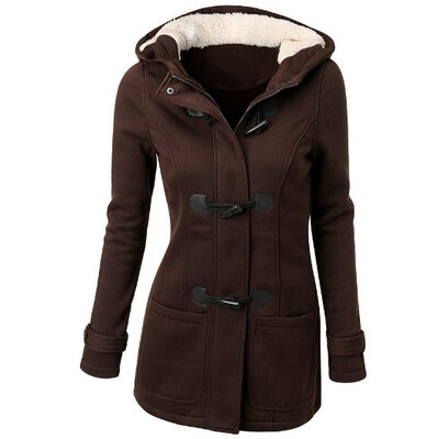 

2017 New Fashion Women Autumn and Winter Claw Clasp Wool Blended Hooded Coat Sweater hoodies S-4XL