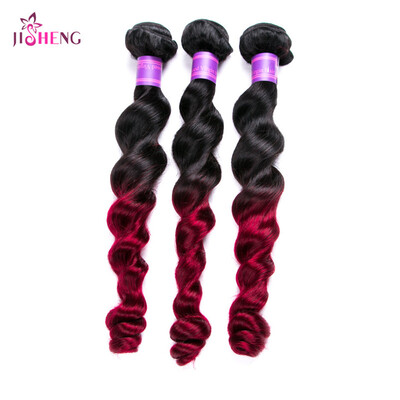 

1b 99j Ombre Peruvian Hair Weave Bundles 3 Pcs Loose Deep Virgin Hair Ombre Human Hair Extensions