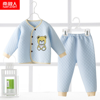 

Antarctic children&39s underwear boys&girls baby cotton autumn clothes pants long-sleeved pajamas baby warm underwear suit puppy pink section 80