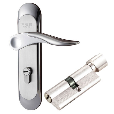 

Yuhuaze Interior Door Lock with Lever Stainless Steel Muted Double Tongue Lock Handle Lock Security Door Key Lock