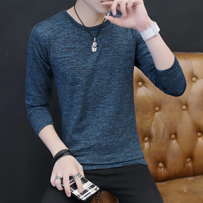 

Men's casual long-sleeved shirt shirt fashion sets of sweater Slim round neck long sleeves as a gift for men