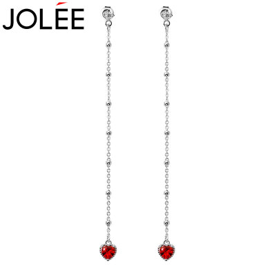 

Feather JOLEE garnet earrings S925 silver earrings fashion Korean simple earrings send his girlfriend honor wife gift red one size