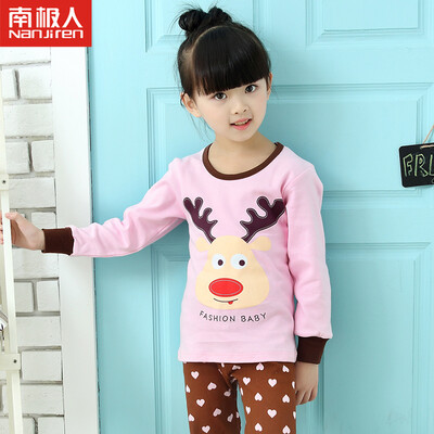 

Antarctic Nanjiren children&39s underwear boys&girls base base autumn clothes pants pajamas cotton wool suit cute animals 110