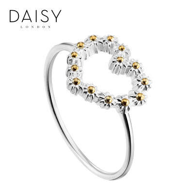 

British DAISY LONDON handmade 11mm mini daisy heart 925 silver ring  code