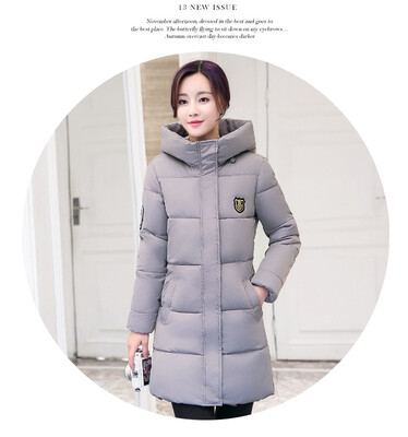 

Winter new women's cotton Korean women's self-cultivation in a long section of cold hooded cotton