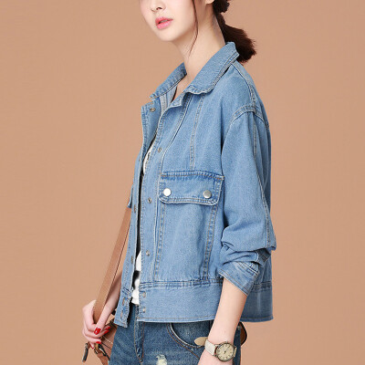 

City plus CITYPLUS 2017 autumn&winter new women&39s clothing wild loose jacket short paragraph to do the old cowboy jacket CWWT179253 light blue