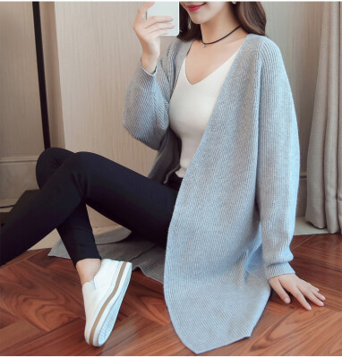 

2017 spring and autumn new loose long-sleeved women's sweaters cardigan women's long sweater coat