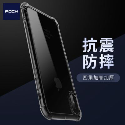 

Локк (ROCK) Apple X / 10 телефона оболочка iPhoneX / 10 Выдерживает падение защитного рукава прозрачных мягких силиконовых оболочки Кристалл Shield Pro Series через черный